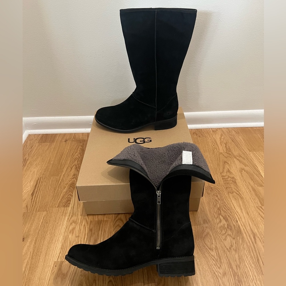 UGG Black Tall Suede Boots